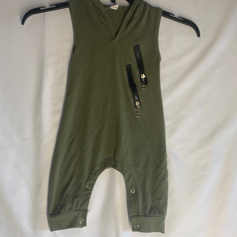 One piece pant outfit with hood